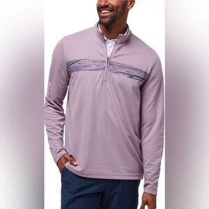 TravisMathew Men’s Upgraded Chest Stripe Quarter Zip Golf Pullover - Size Medium